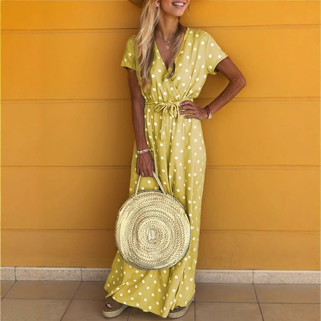 Margaux - Pöttyös maxi ruha