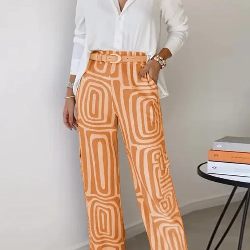 Női blúz – Laza szabású – Lélegző anyag – Hosszú ujjú – Csípőig érő hossz