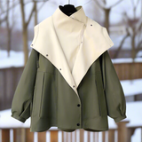 Elegáns, túlméretezett és funkcionális kétszínű női kabát