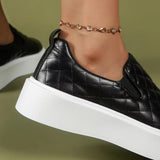 Női platform tornacipő - Steppelt textúra - Könnyen felhúzható - Modern, lezser megjelenés