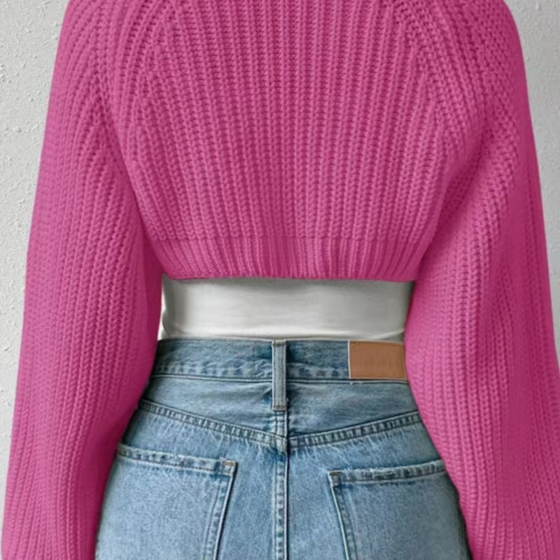 Hosszú ujjú, bordázott kötésű mellény