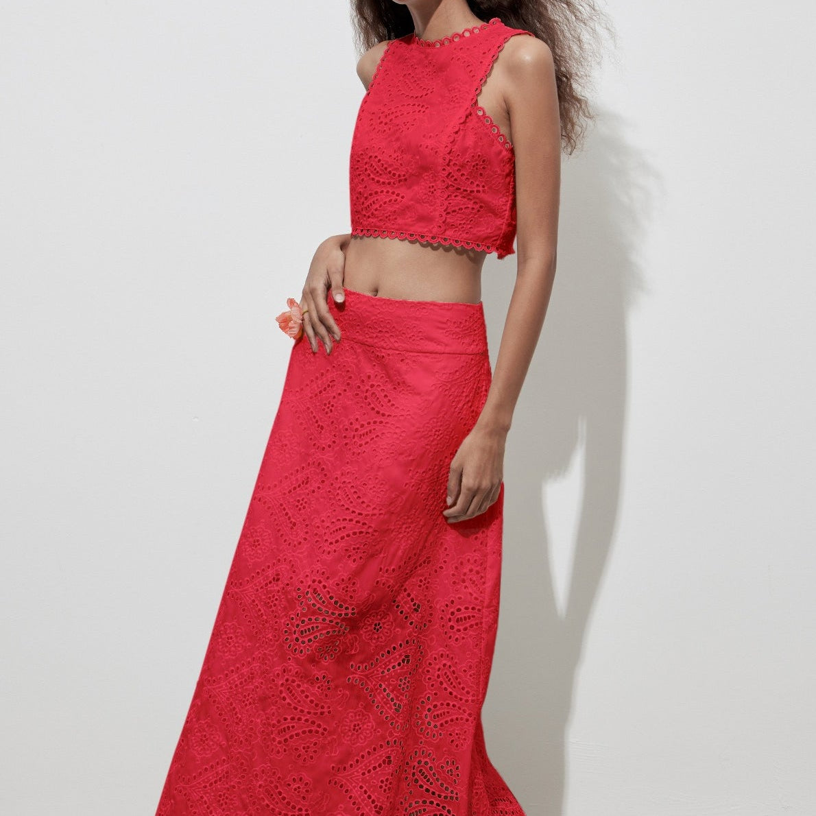 Hímzett és kivágott maxi szoknya