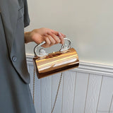 Hengeres akril válltáska, estélyi clutch