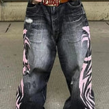 Gótikus mintás, széles szárú farmer