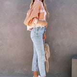 Hosszú ujjú, kefélt gofrimintás kabát