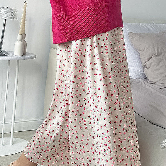 Magas derekú virágmintás sellőszoknya