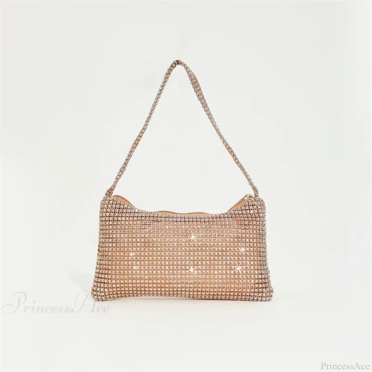 Csillogó strasszos estélyi clutch, gyémánt vállpánt, esküvői clutch