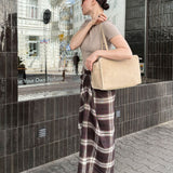 Aszimmetrikus egyenes kockás szoknya