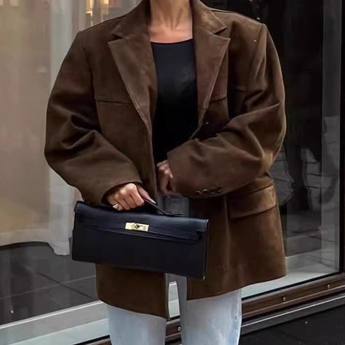 Hosszú, lezser velúrkabát