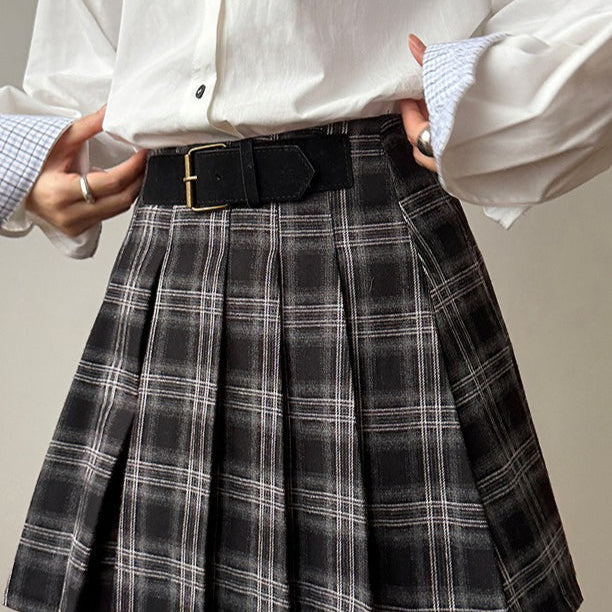 Vintage kockás rakott szoknya