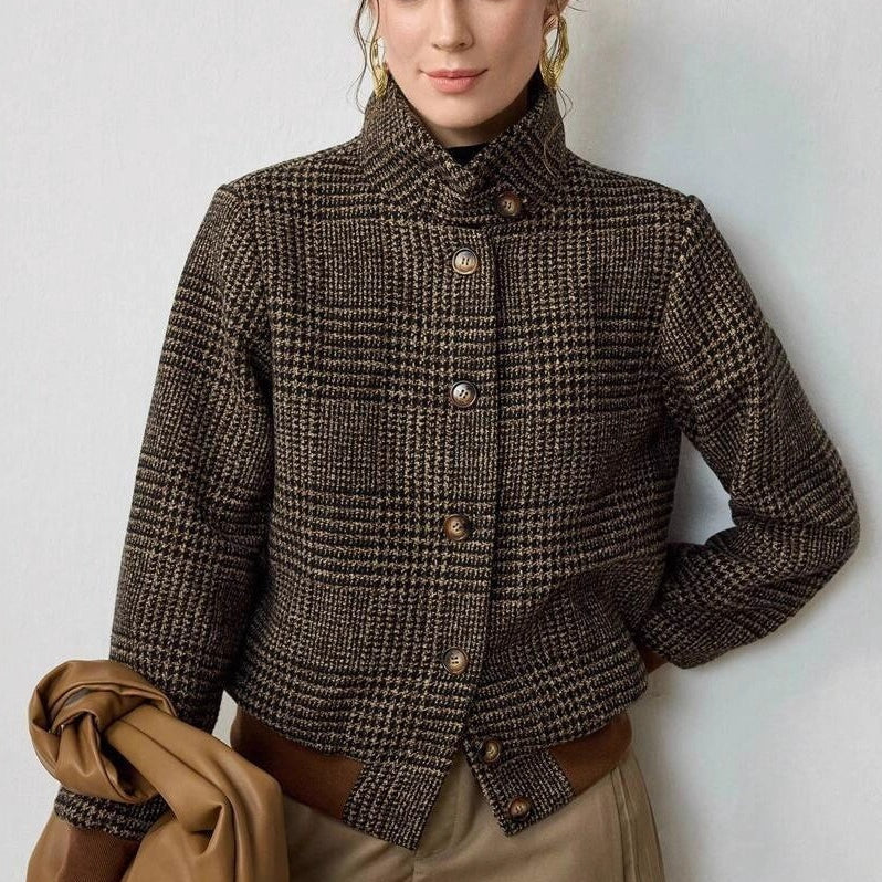 túlméretezett vintage kockás kabát