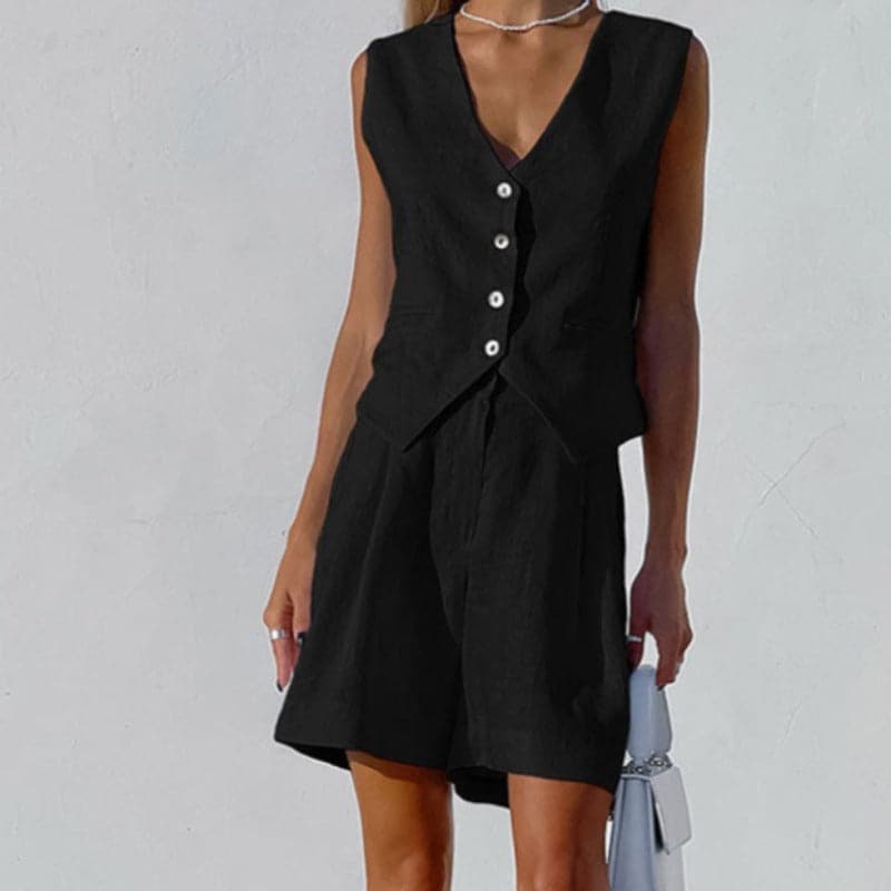 Felicia - Elegáns pamut szett (nadrág és mellény)