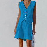 Felicia - Elegáns pamut szett (nadrág és mellény)