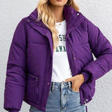 Puffos dzseki rövid, magas gallérral