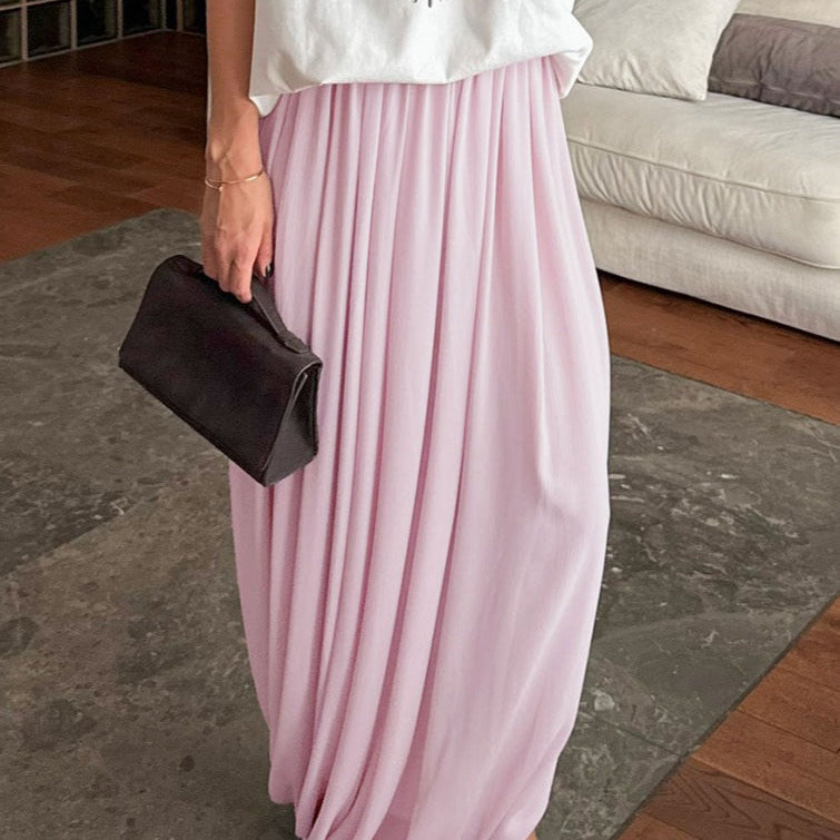 Hosszú, lenge, sikkes sifon szoknya