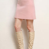 Rövid, A-vonalú gyapjúszoknya