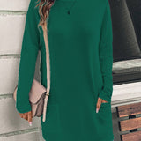 Női tunika – Puha pamut – Laza szabású – Hosszú ujjú – Elülső zsebek