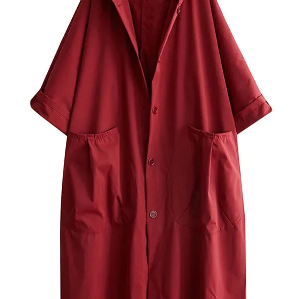 Női ballonkabát – Túlméretezett szabású – Vízlepergető – Kapucnis – Hosszú, zsebes