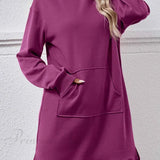 Kapucnis midi ruha hasítékkal és zsebbel