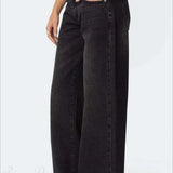 Hosszú, mintás farmer széles, laza szárral